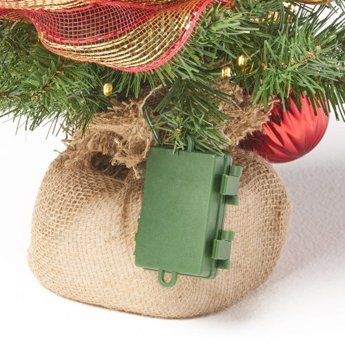Battery Operated Gold Decorated Linen Tree