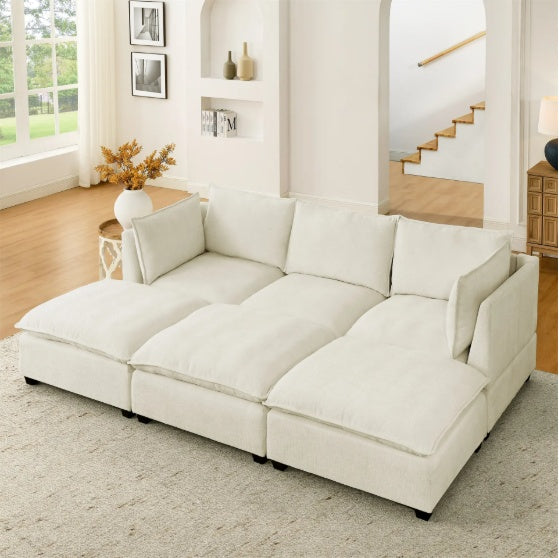 Comfy Cloud Sectional Sleeper w/Throw Pillows