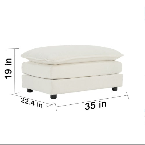 Chenille L-Shaped Sectional With Ottoman