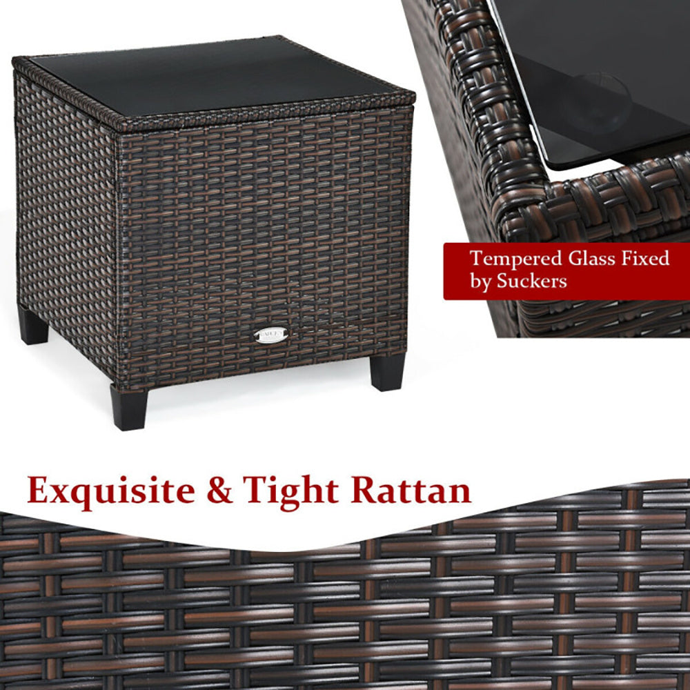 3 Piece Rattan Patio Furniture Set