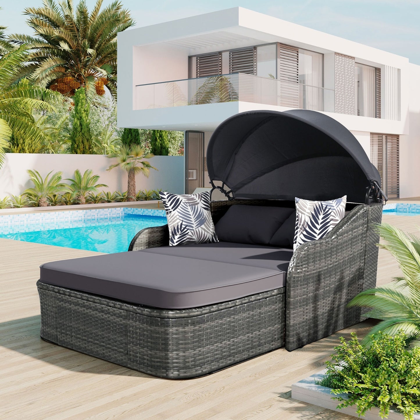 Outdoor Sunbed w/ Canopy