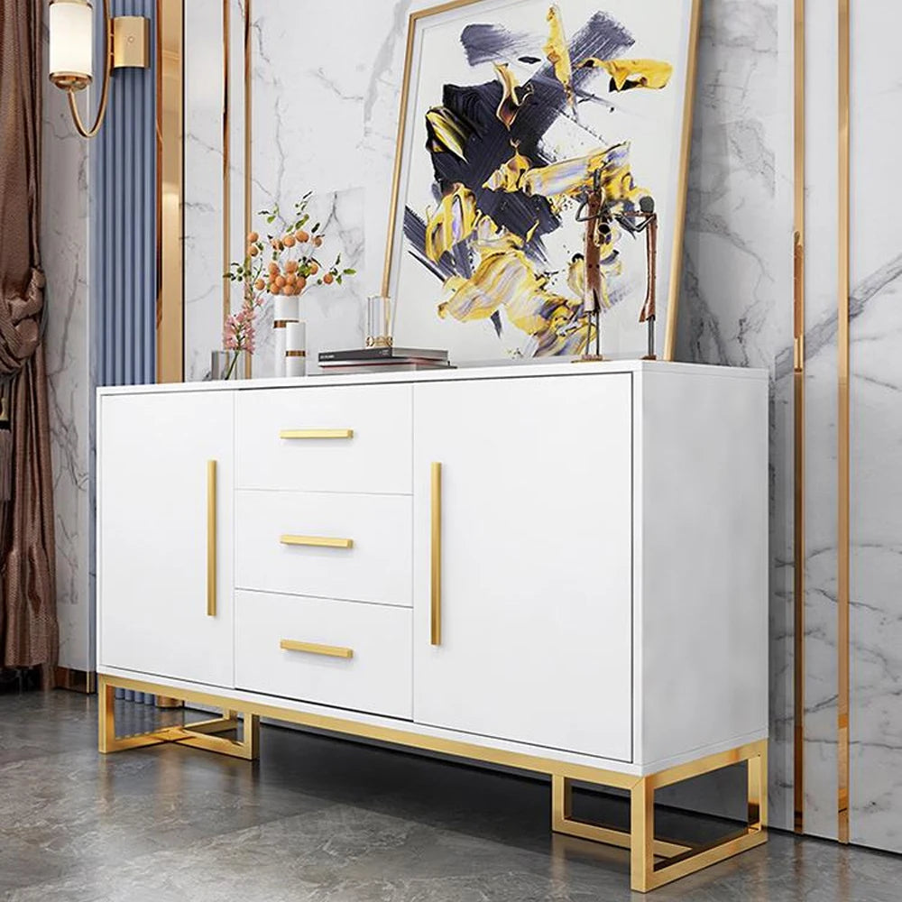 Modern Stainless Steel Black Gold Sideboard