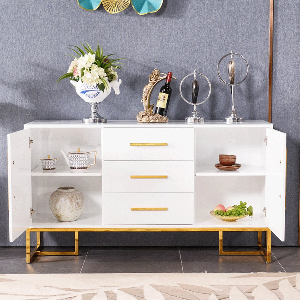 Modern Stainless Steel Black Gold Sideboard