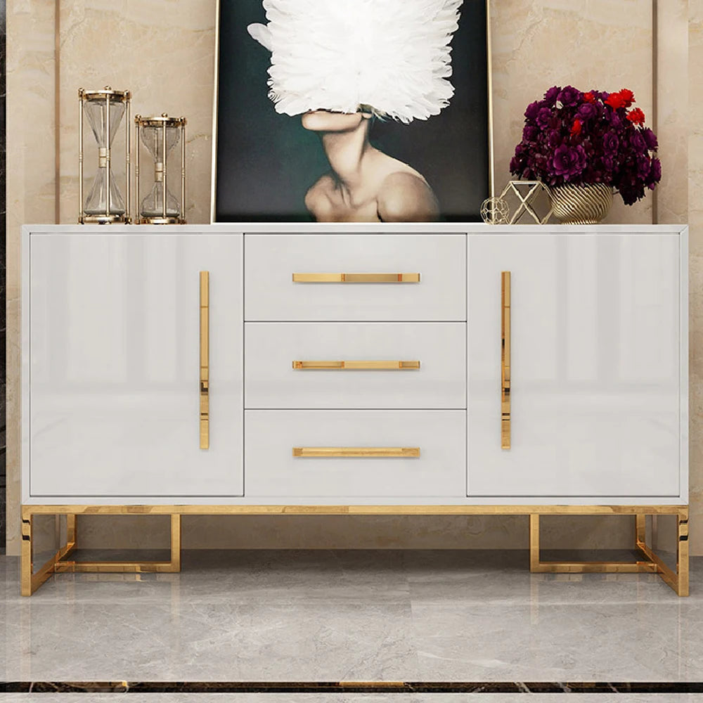Modern Stainless Steel Black Gold Sideboard