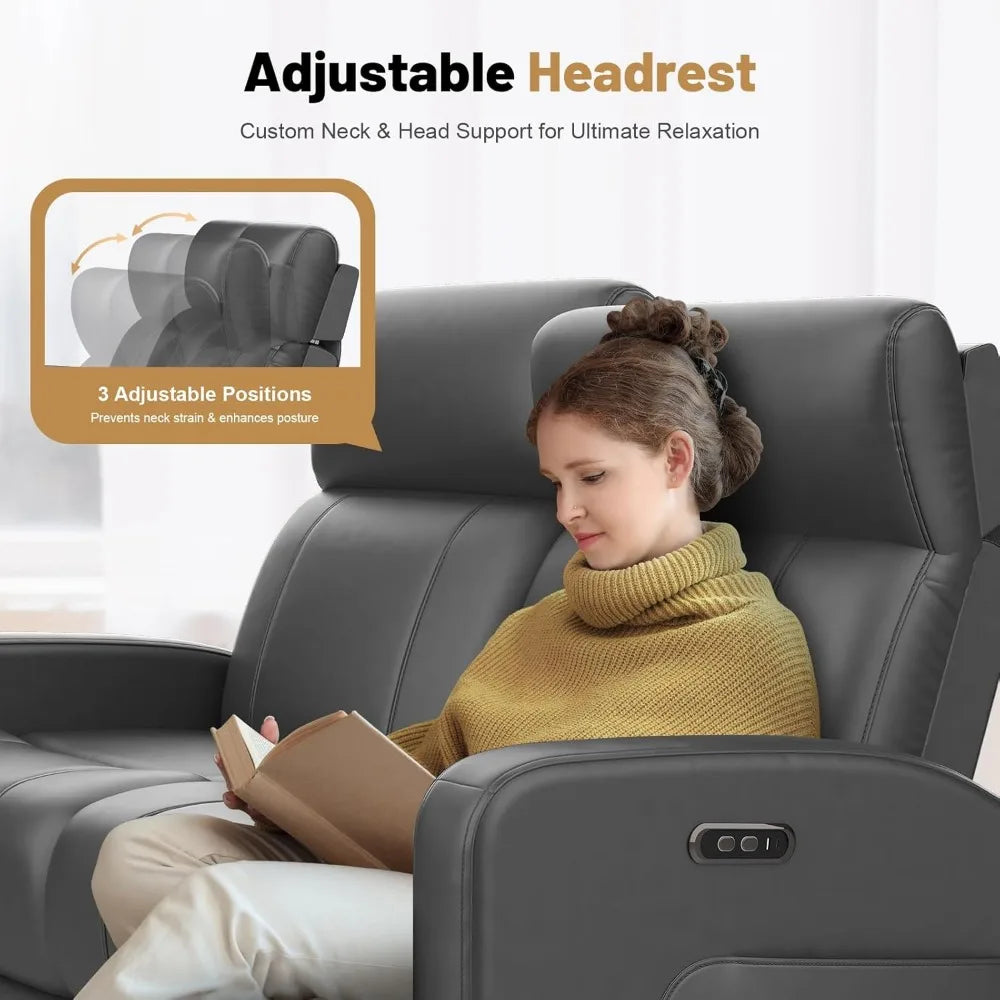 Adjustable Reclining Loveseat with 3-Position Headset