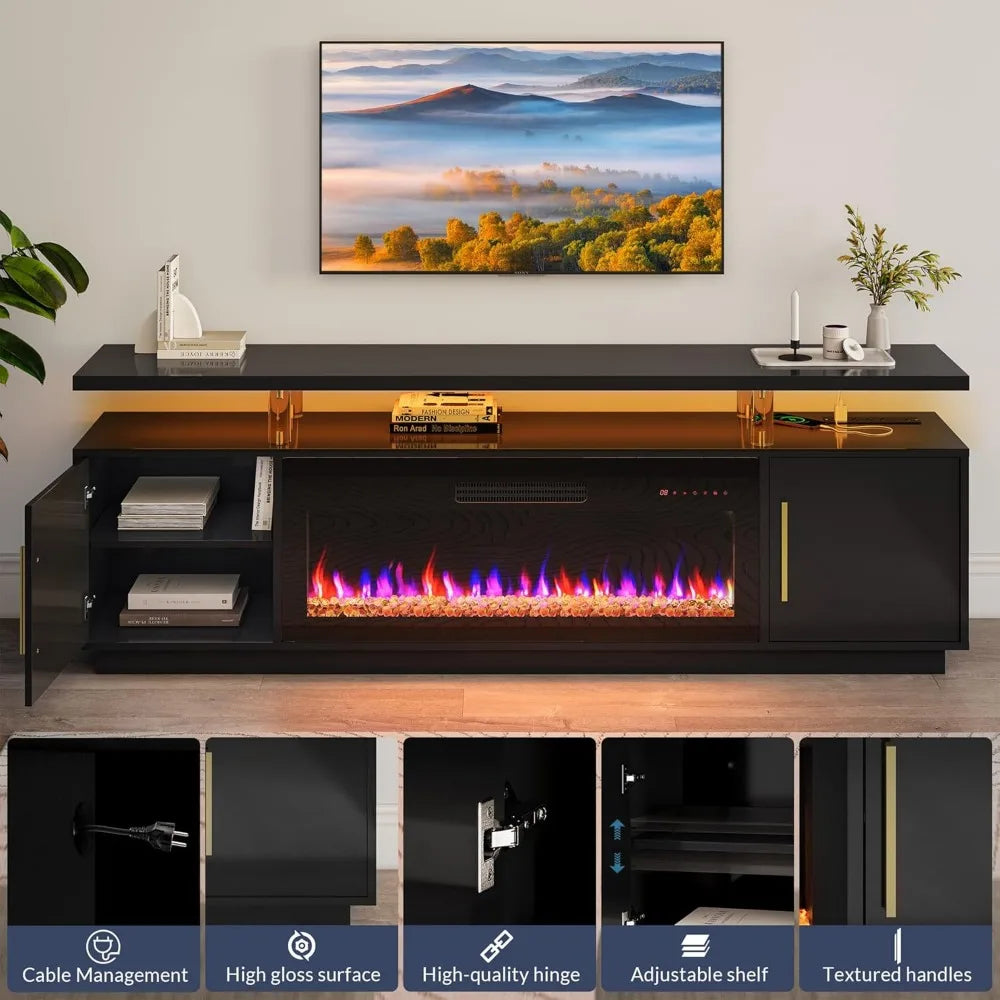79" Entertainment Center with 42" Electric Fireplace