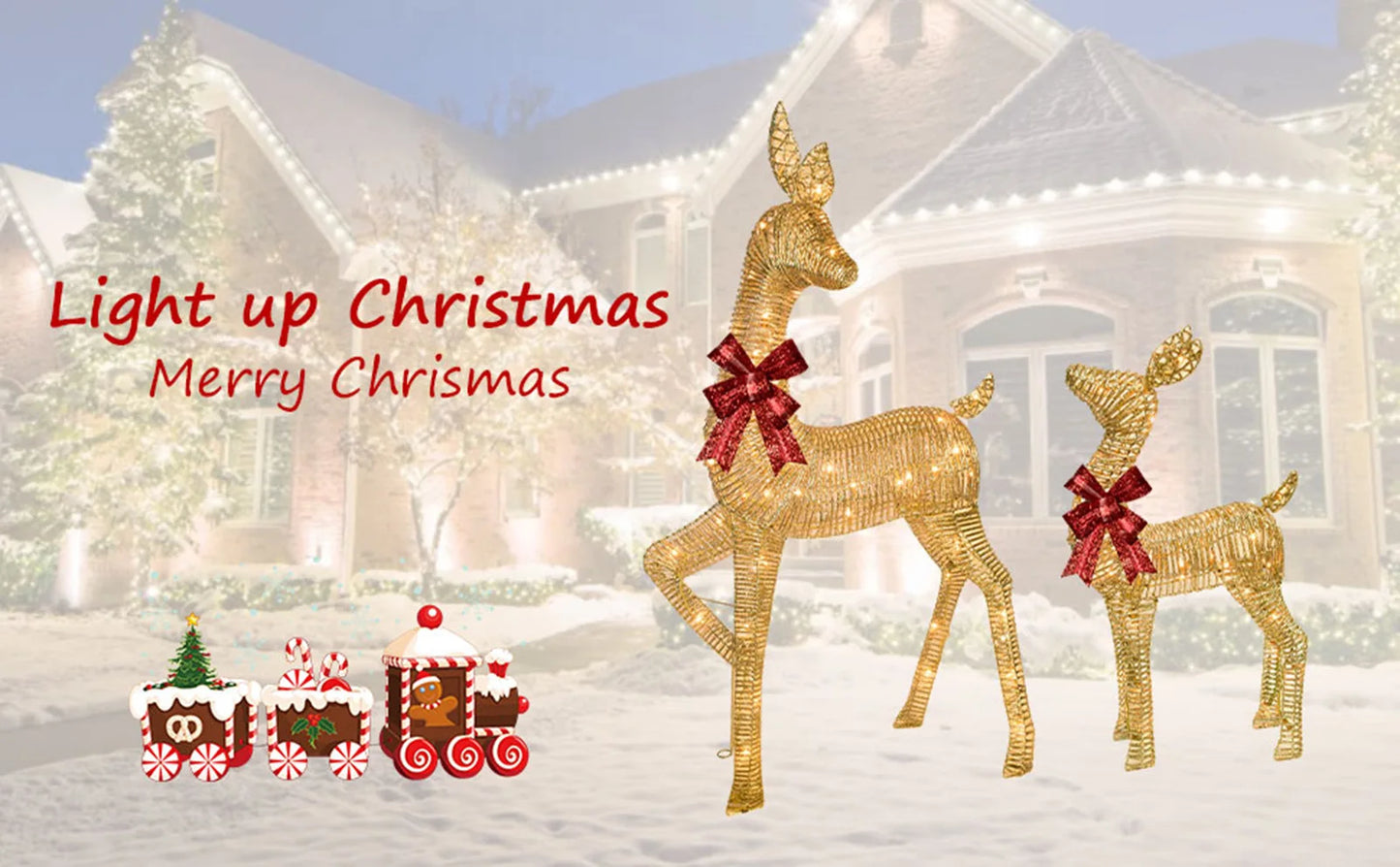 Lighted Christmas Reindeer (Set of 2)