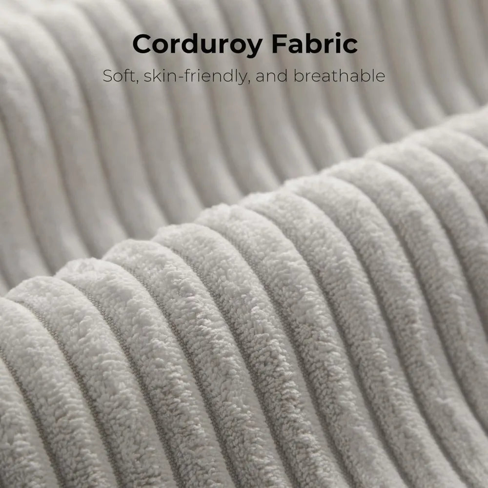 59" Corduroy Oversized Chaise Lounge Sleeper Chair