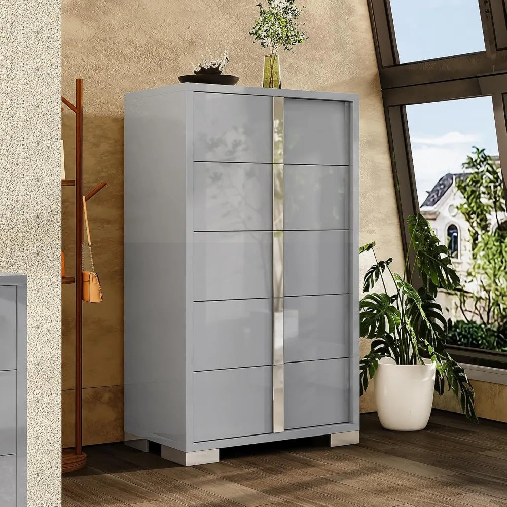 Elegant 5 Drawer Dresser Storage Organizer