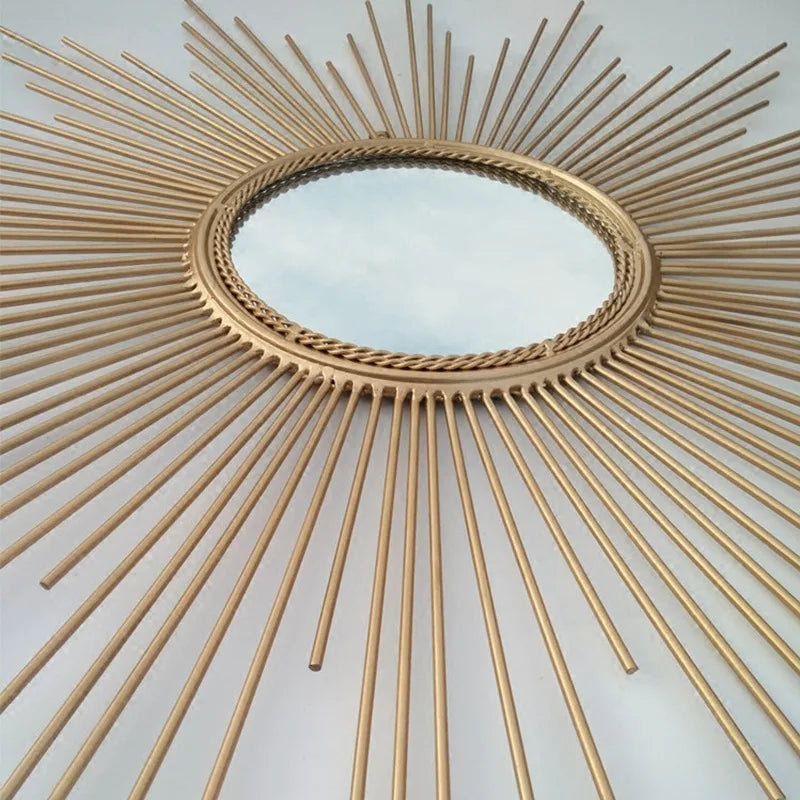 Golden Sunburst Wall Decorative Wall Mirror