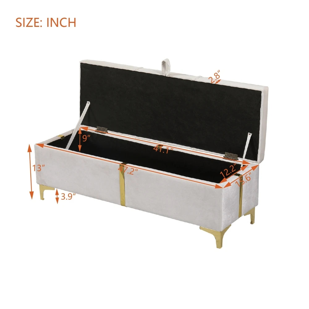 Queen Size Upholstered Platform Bed with Ottoman