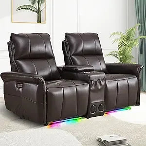 Power Reclining Loveseat Sofa with Cup Holders/USB Outlet