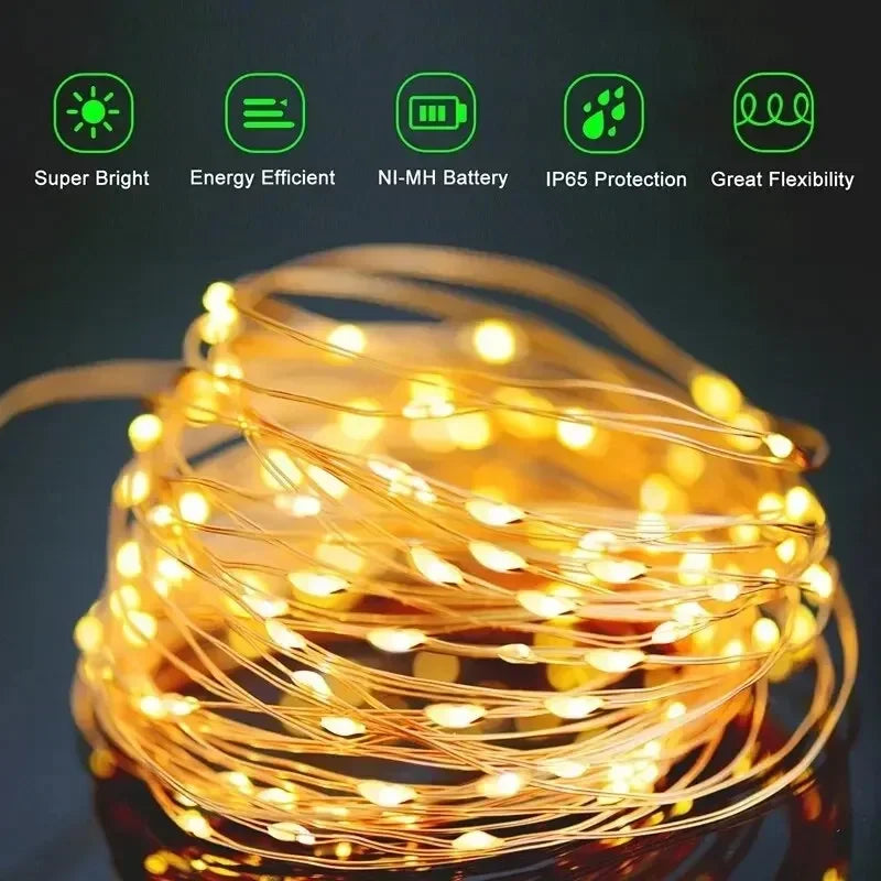 100 LED Christmas Waterproof Copper Wire String Lights