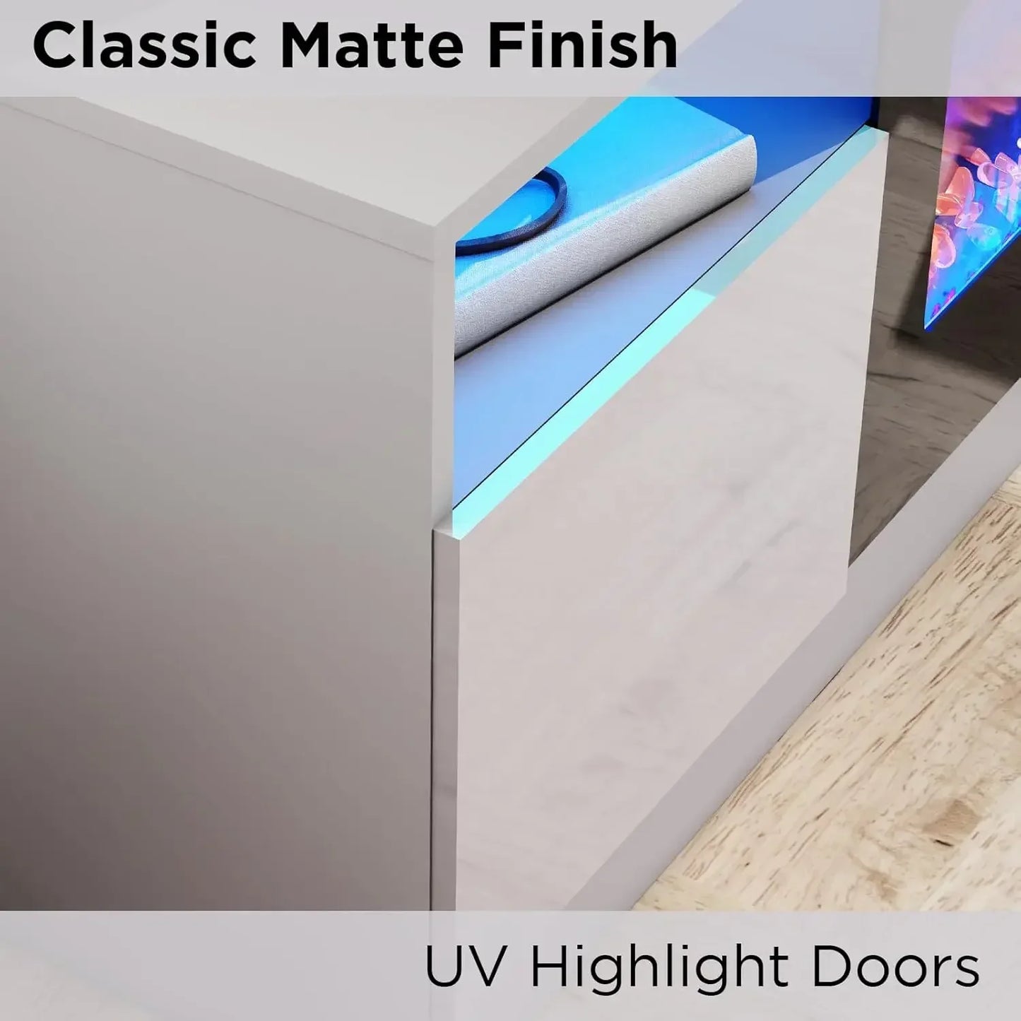 LED Light Entertainment Center with 36" Electric Fireplace