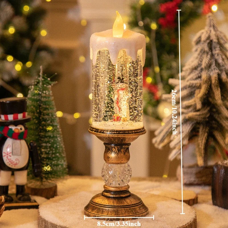 Illuminating Crystal Snow Christmas Candle