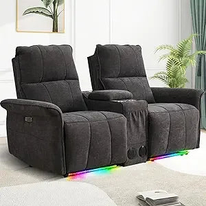 Power Reclining Loveseat Sofa with Cup Holders/USB Outlet