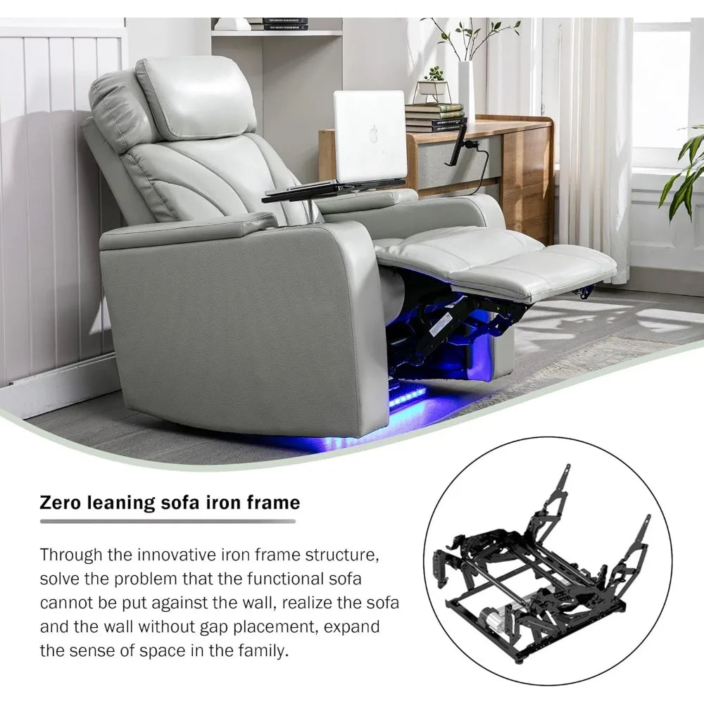 Recliner with USB Charging Port and Hidden Arm Storage