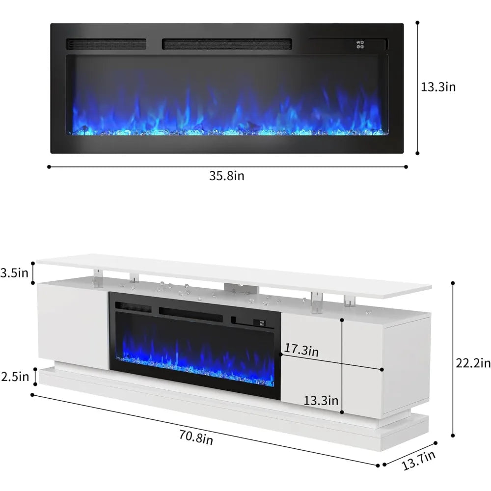 Electric Fireplace TV Console for TVs up to 70"