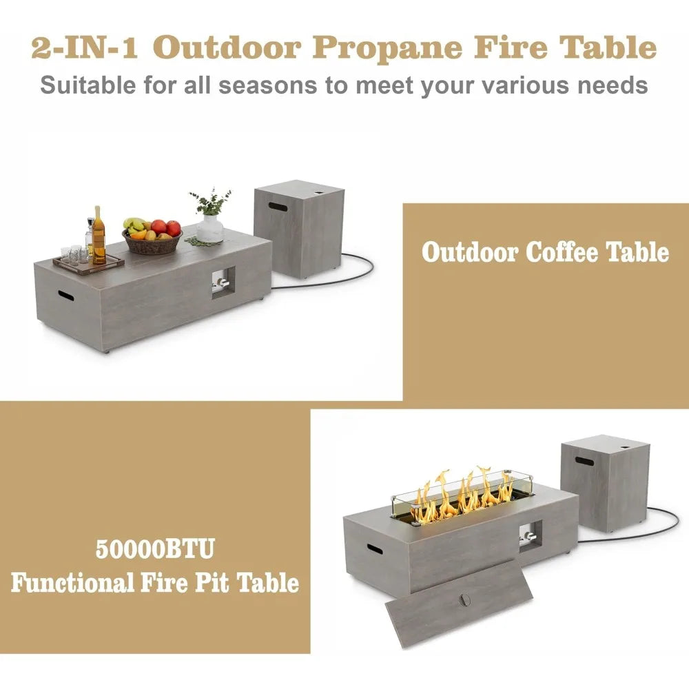 42in. Outdoor Fire Pit Table