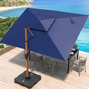 10 X 13 FT Double Top Deluxe Wood Grain Heavy Duty Umbrella