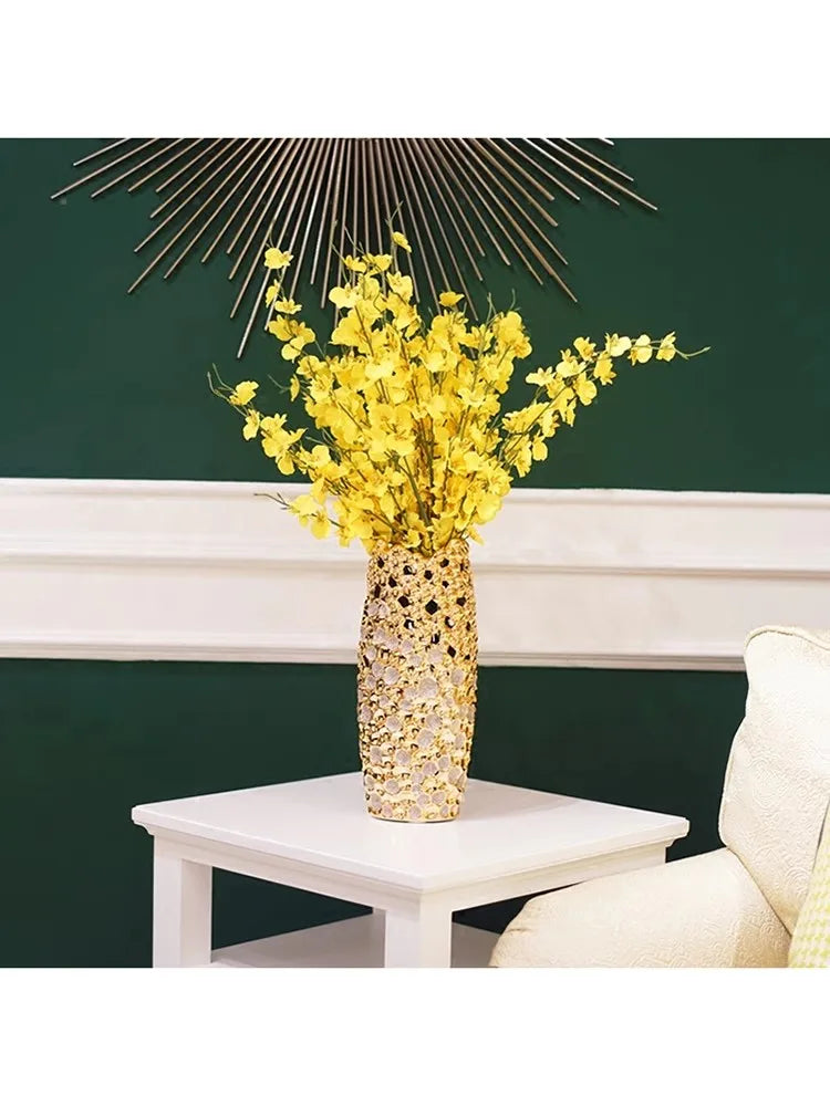 Gold Ceramic Porcelain Vase