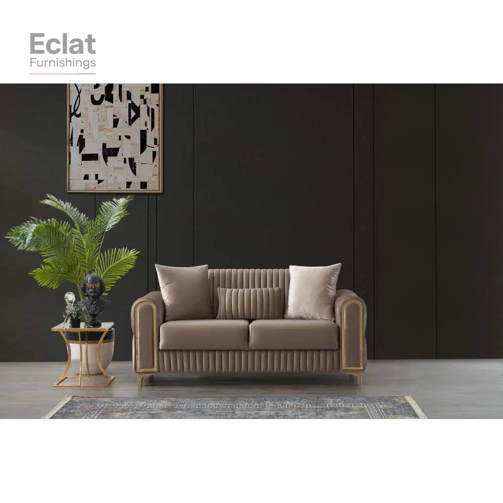 Contemporary Velvet Upholstered Sleeper Loveseat
