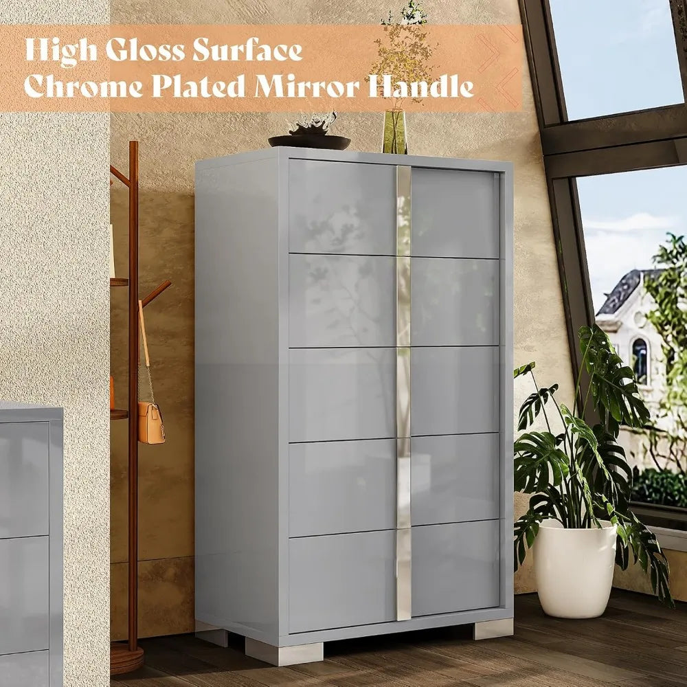 Elegant 5 Drawer Dresser Storage Organizer