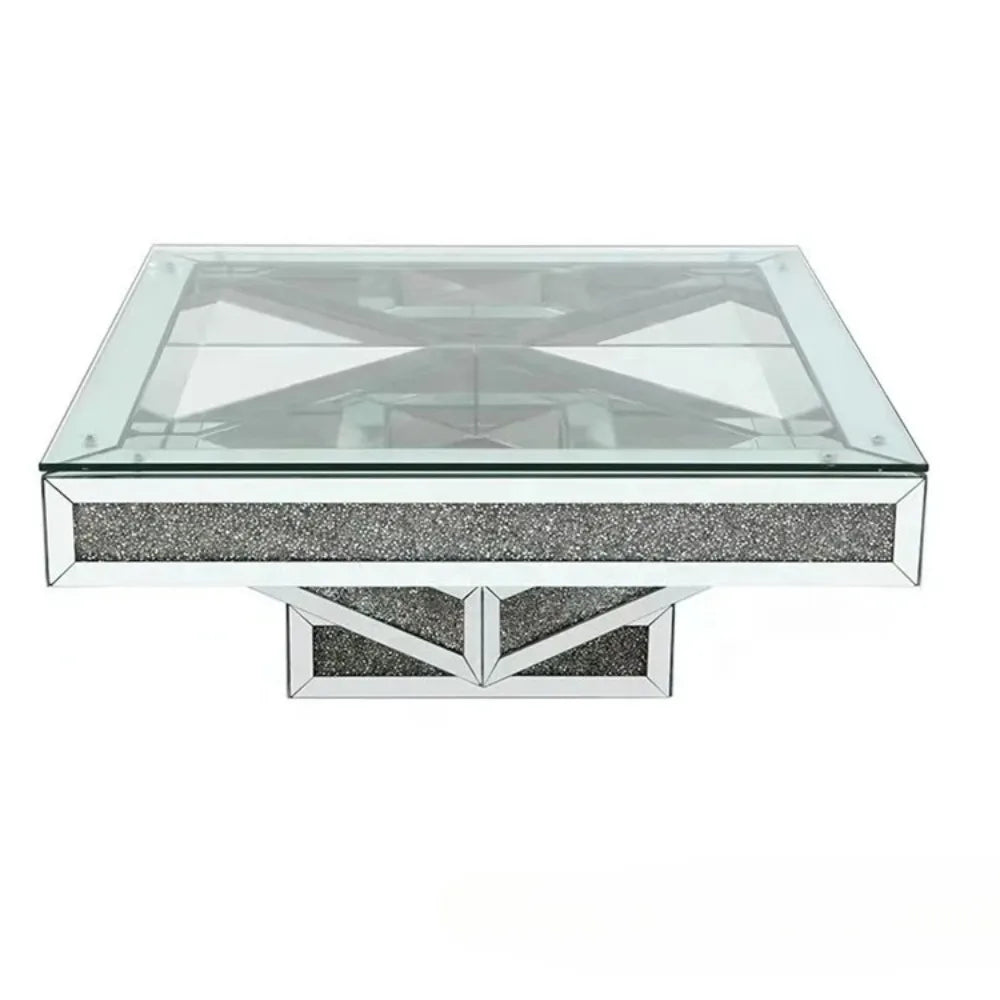 Diamond Shape Coffee Table With Crushed Diamonds Inlay