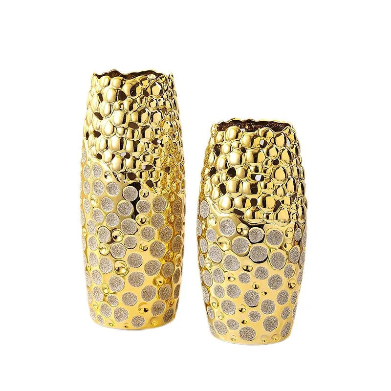 Gold Ceramic Porcelain Vase
