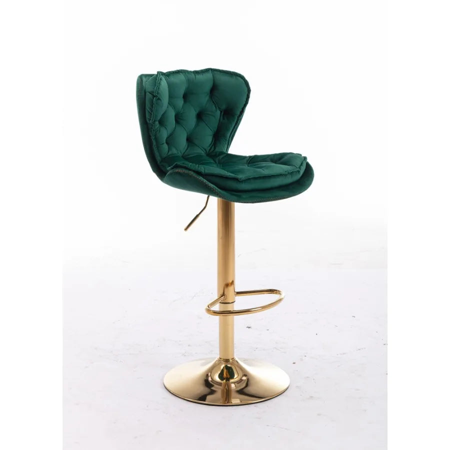 Set of 2 Bar Stools with Chrome Footrest and Base