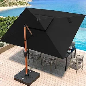10 X 13 FT Double Top Deluxe Wood Grain Heavy Duty Umbrella