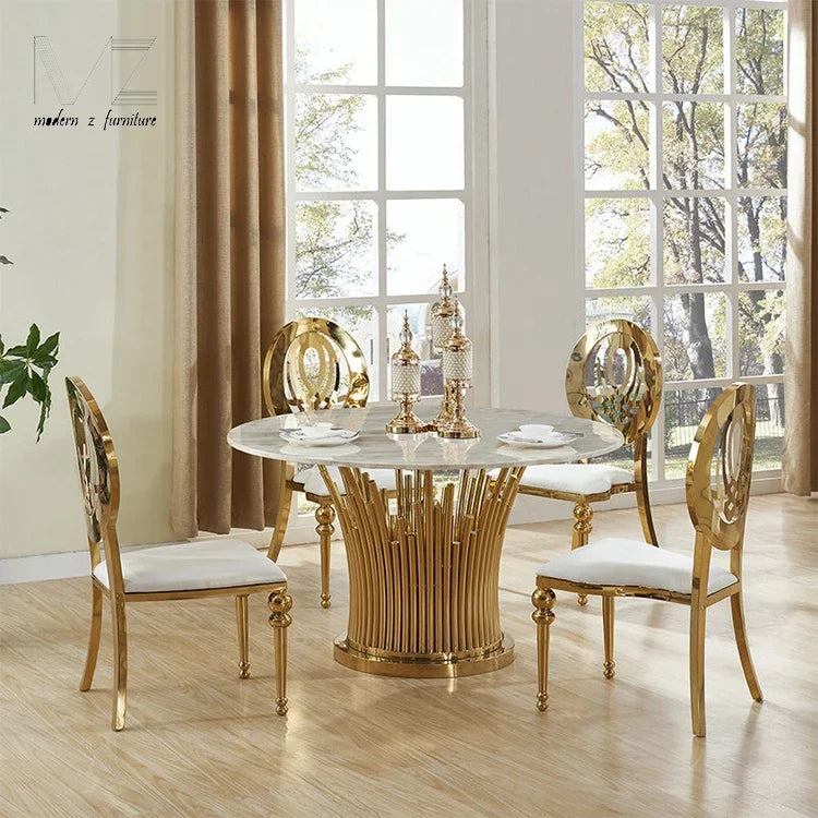 Luxurious Artificial Faux Marble Dining Table