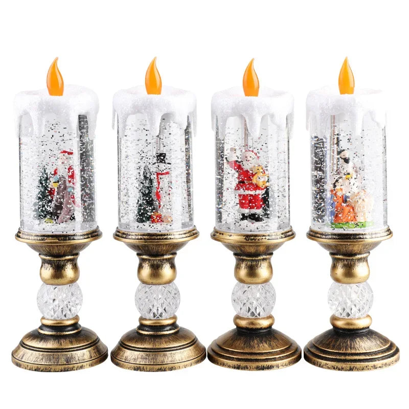 Illuminating Crystal Snow Christmas Candle
