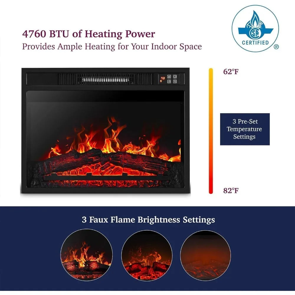 72" Electric Fireplace with Mantel and Cabinets