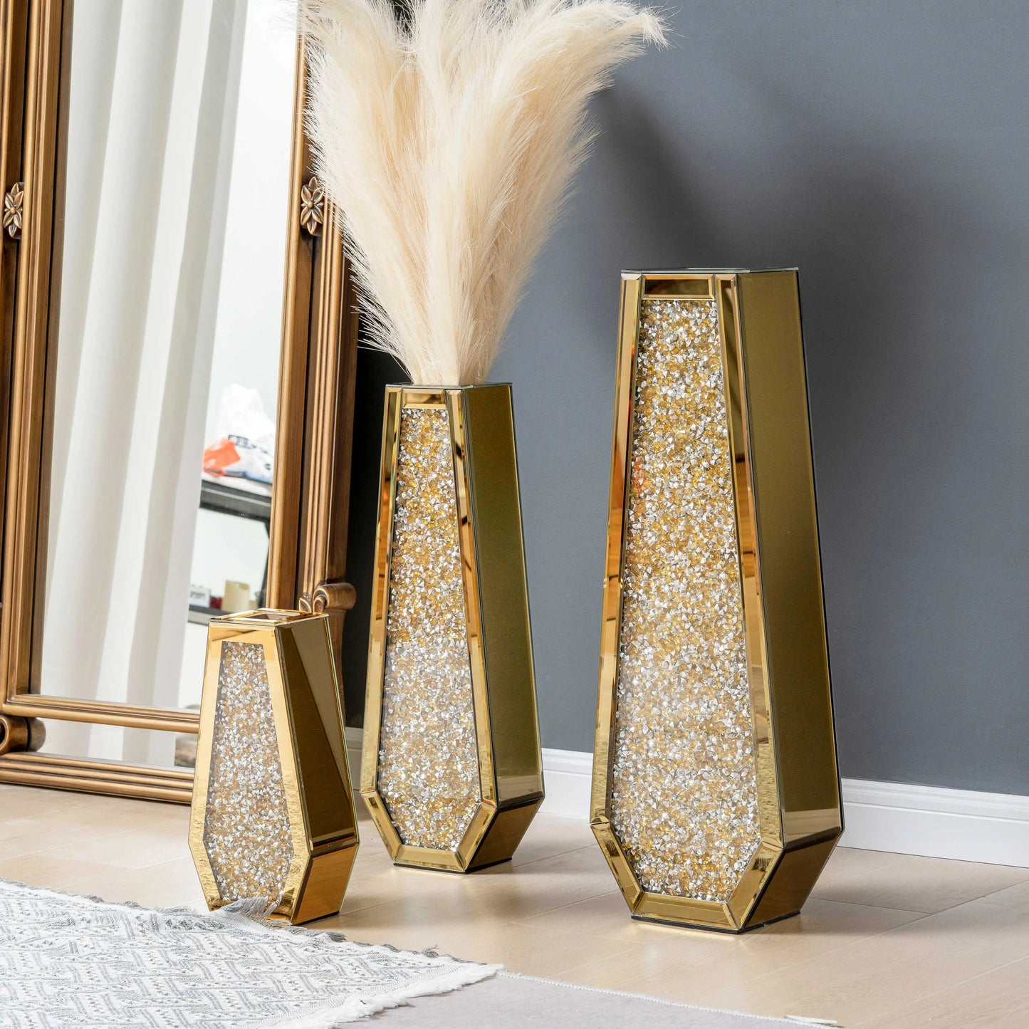 Crystal Crushed Diamond Inlay Vase