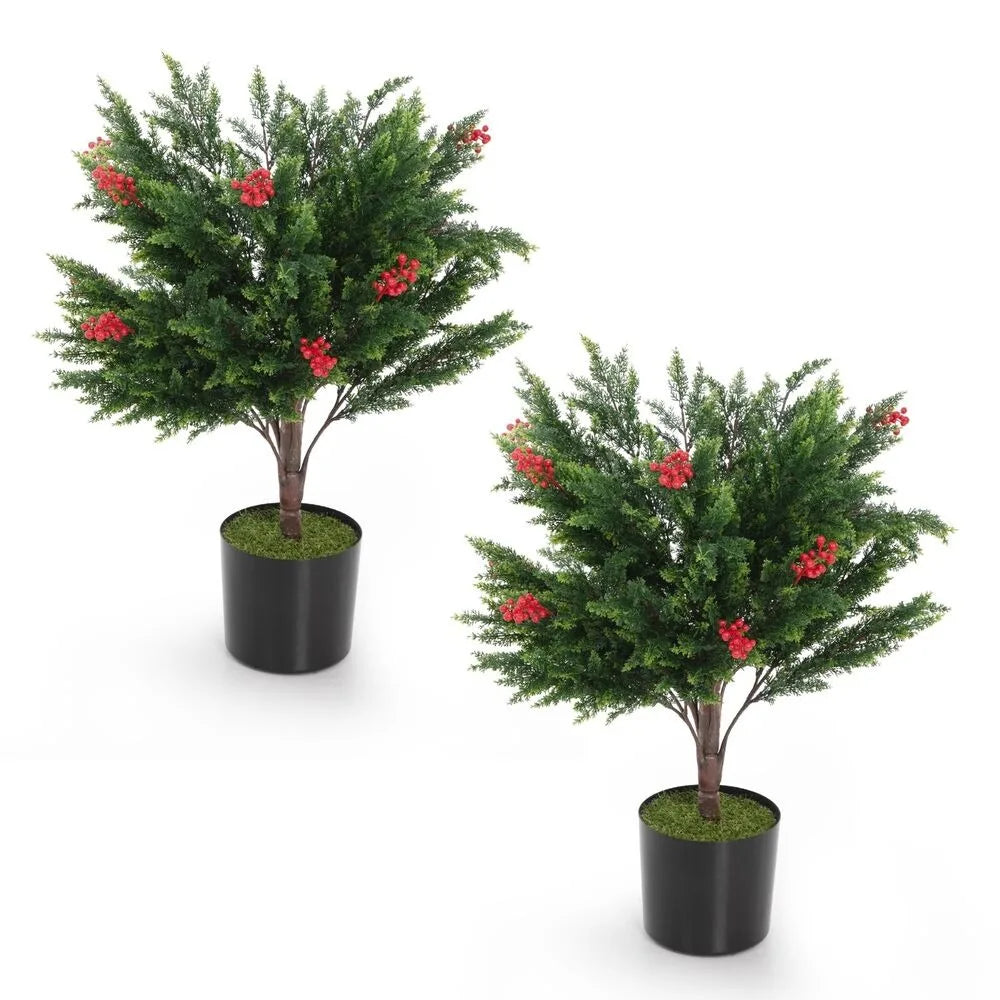 Set of 2 - 5.25 ft Artificial Evergreen Potted Pine Plants