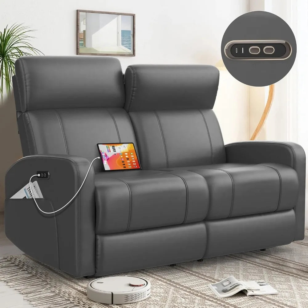 Adjustable Reclining Loveseat with 3-Position Headset