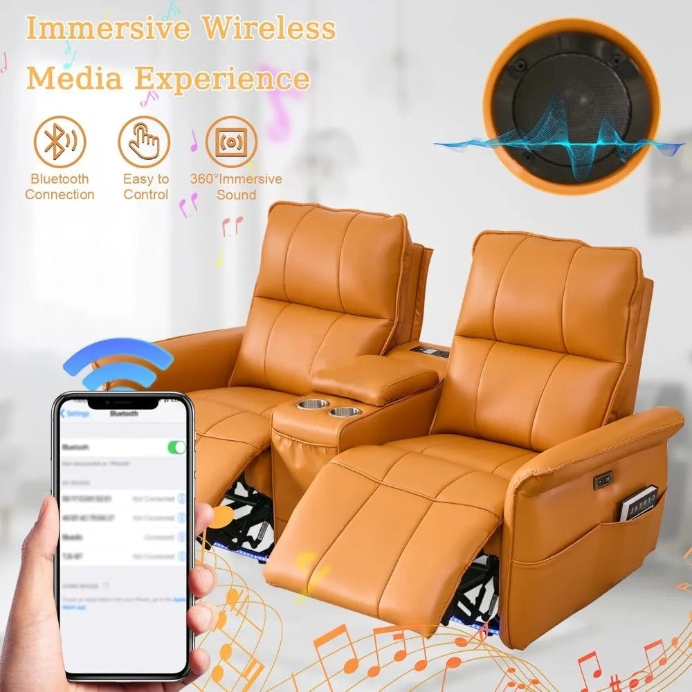 Power Reclining Loveseat Sofa with Cup Holders/USB Outlet