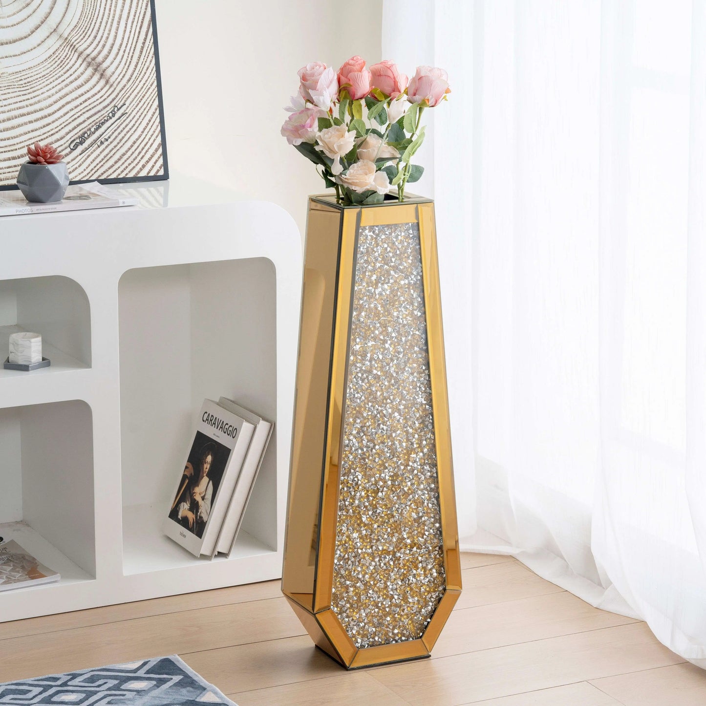 Crystal Crushed Diamond Inlay Vase