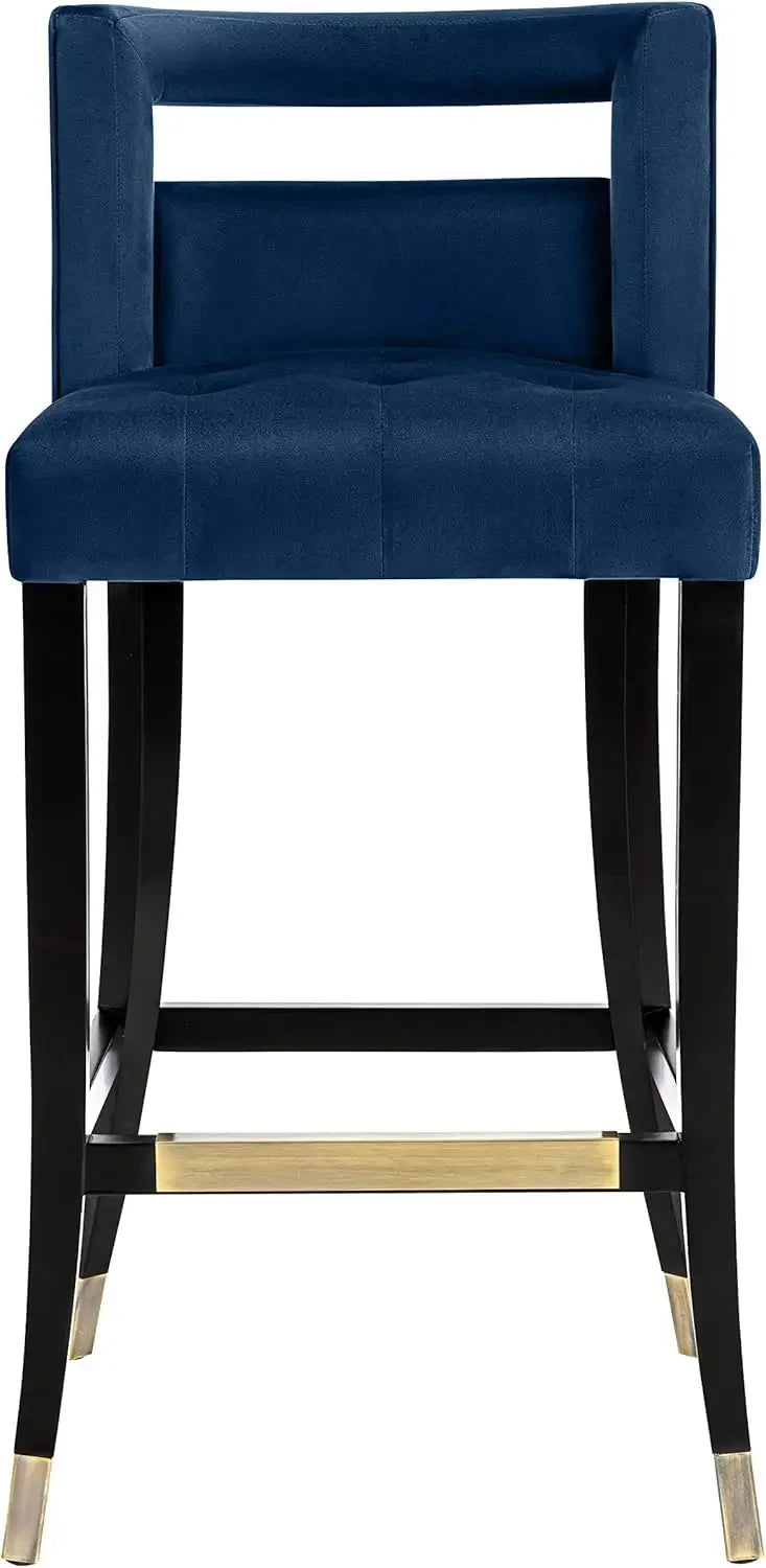 Navy Counter Height Velvet Bar Stool