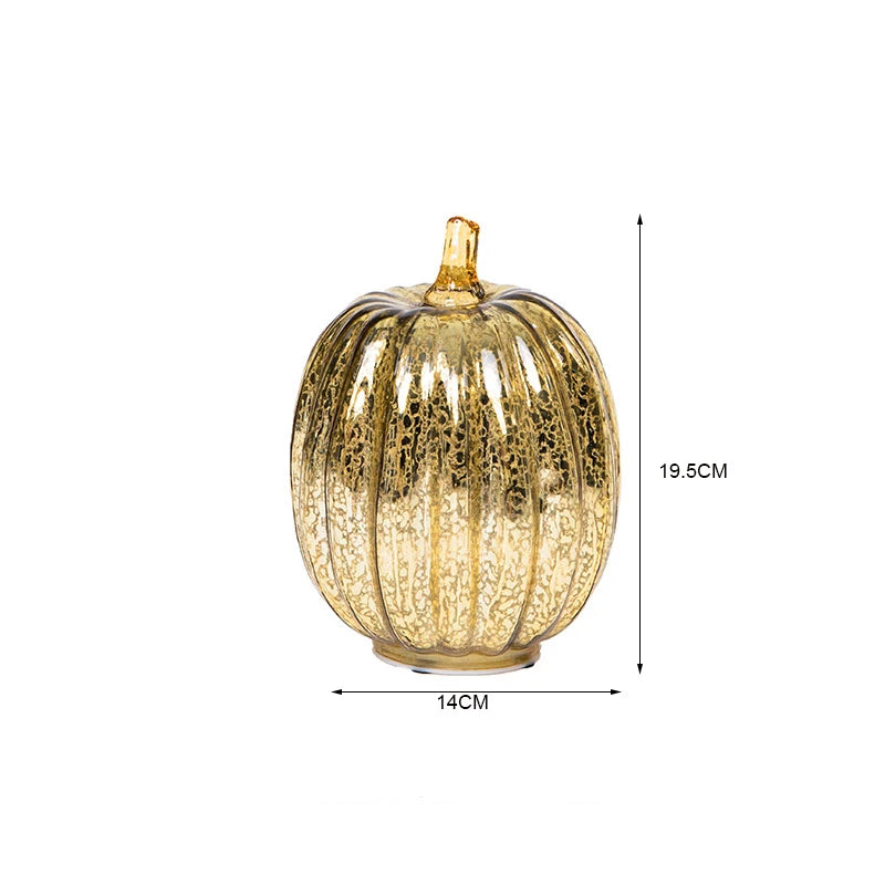 Glass Halloween Pumpkin Lantern Battery Operated