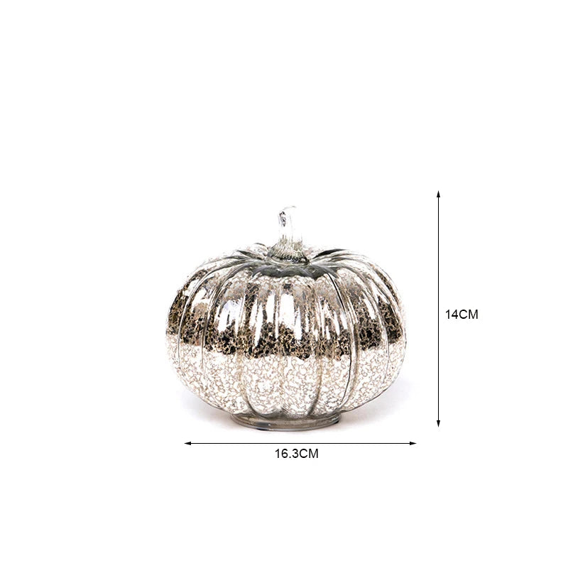 Glass Halloween Pumpkin Lantern Battery Operated