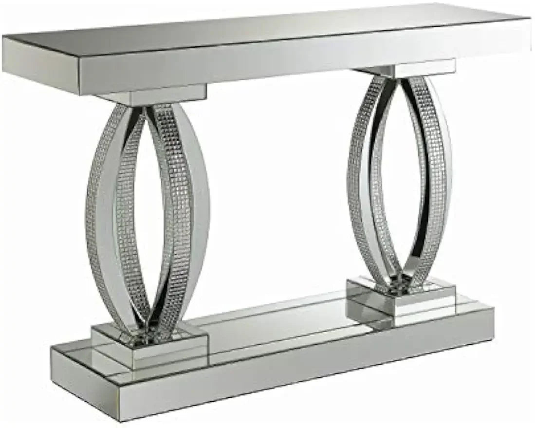 Silver Rectangular Mirror Sofa Table
