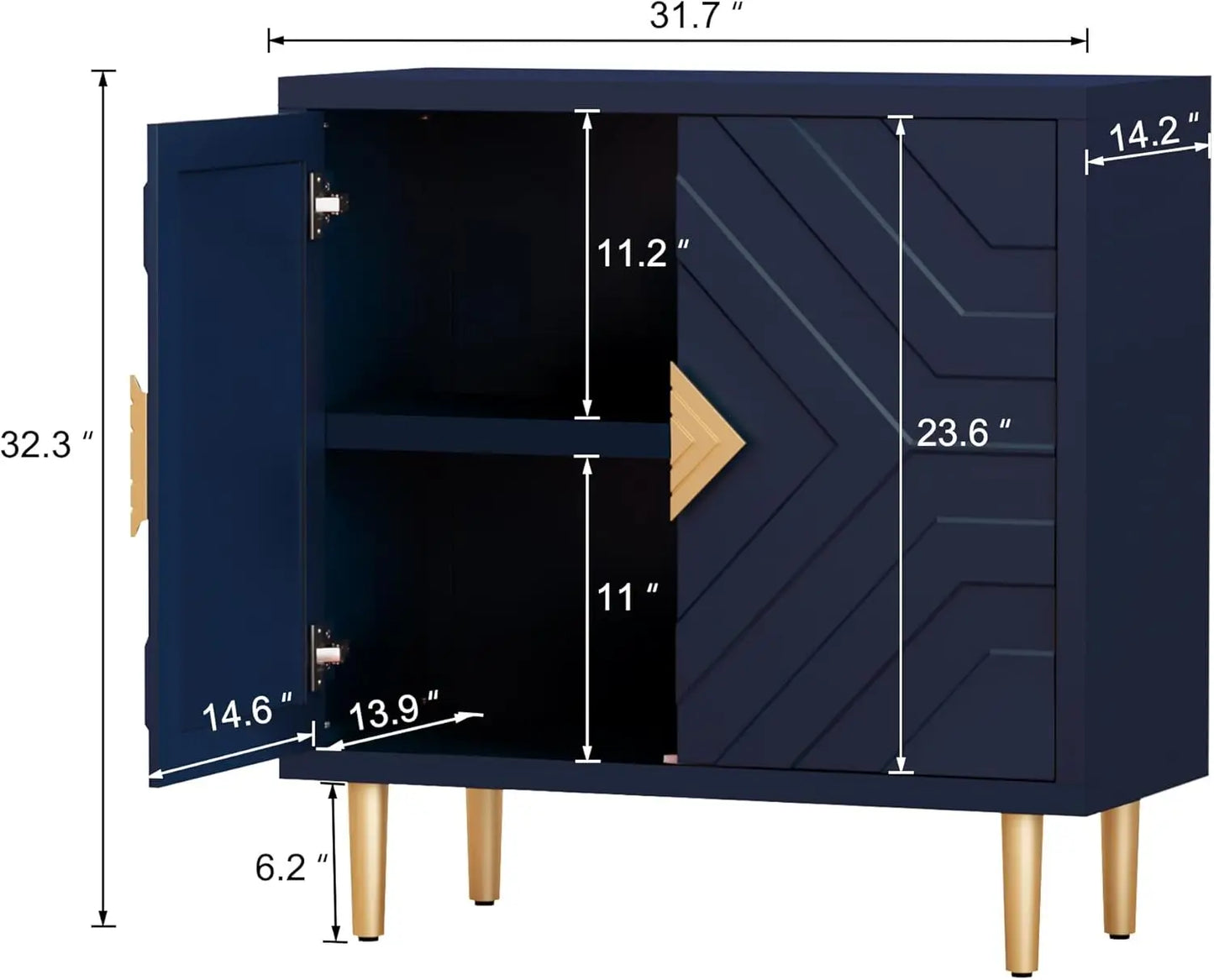 Decorative Embossed 2-Door Accent Cabinet