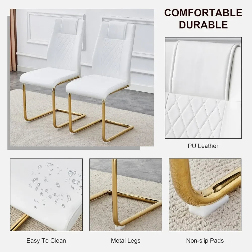 Elegant 7 Piece Dining Room With Metal Frame