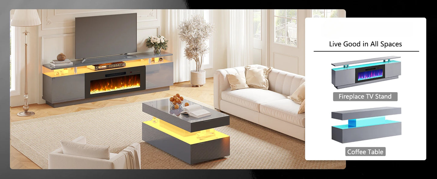 3 Piece Living Room Table Entertainment Set