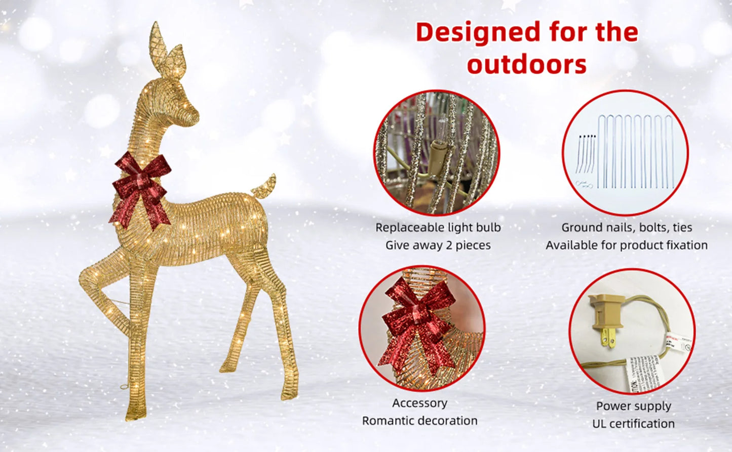 Lighted Christmas Reindeer (Set of 2)