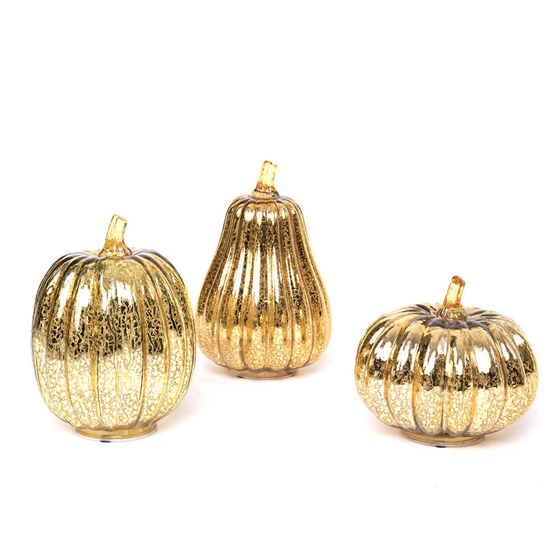 Glass Halloween Pumpkin Lantern Battery Operated