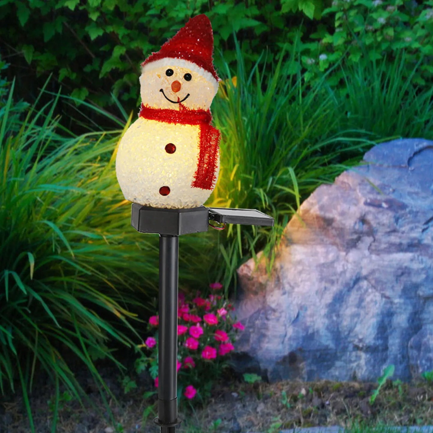 Snowman Solar Light Powered Stakes