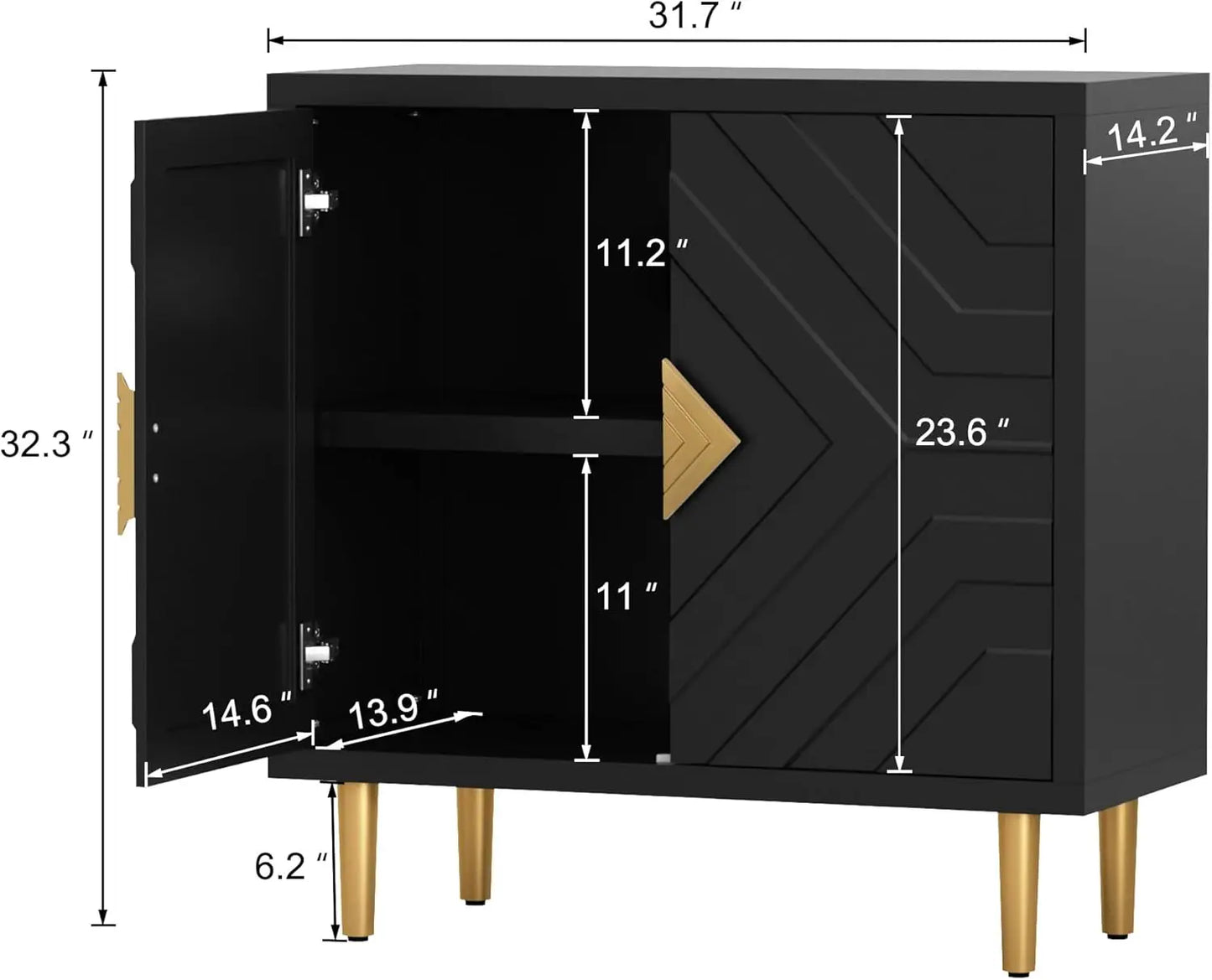 Decorative Embossed 2-Door Accent Cabinet